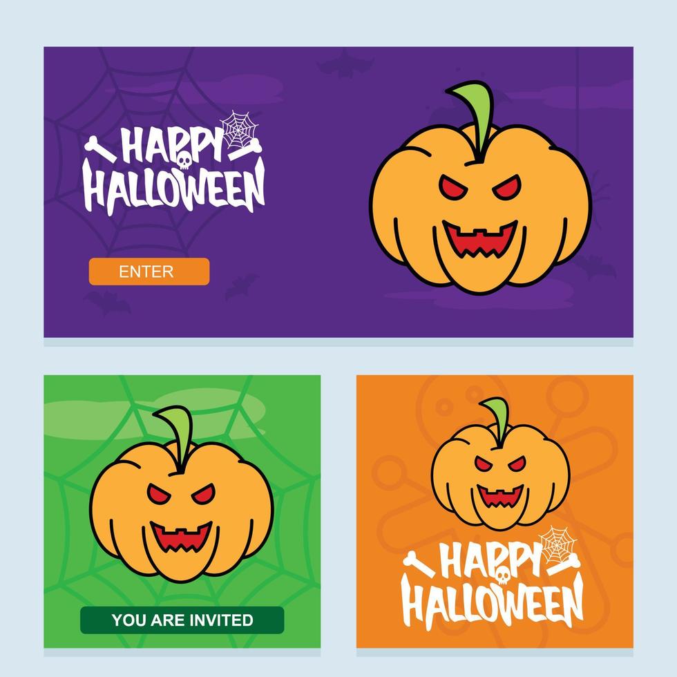 contento Halloween invito design con zucca vettore