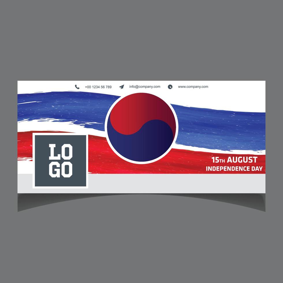 Sud Corea indipendenza giorno sociale media copertina vettore