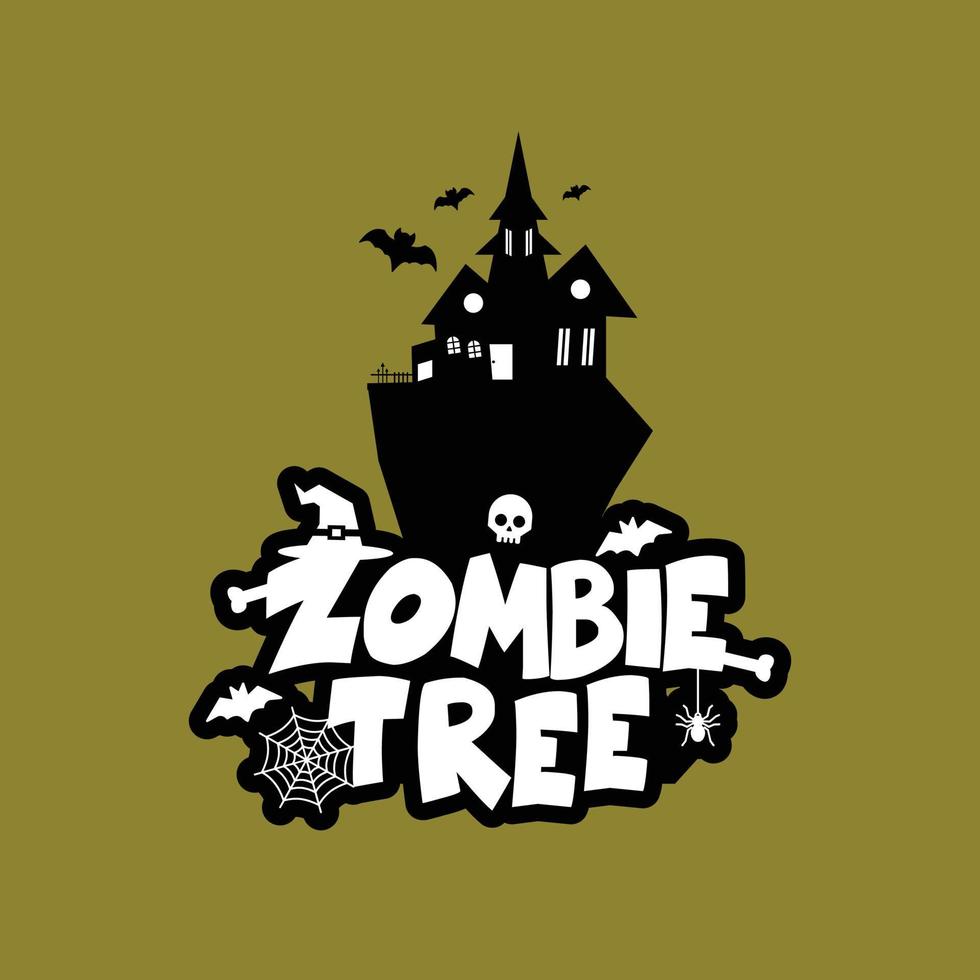 zombie festa tipografia design vettore