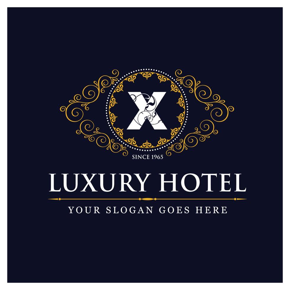 lusso Hotel design con logo e tipografia vettore