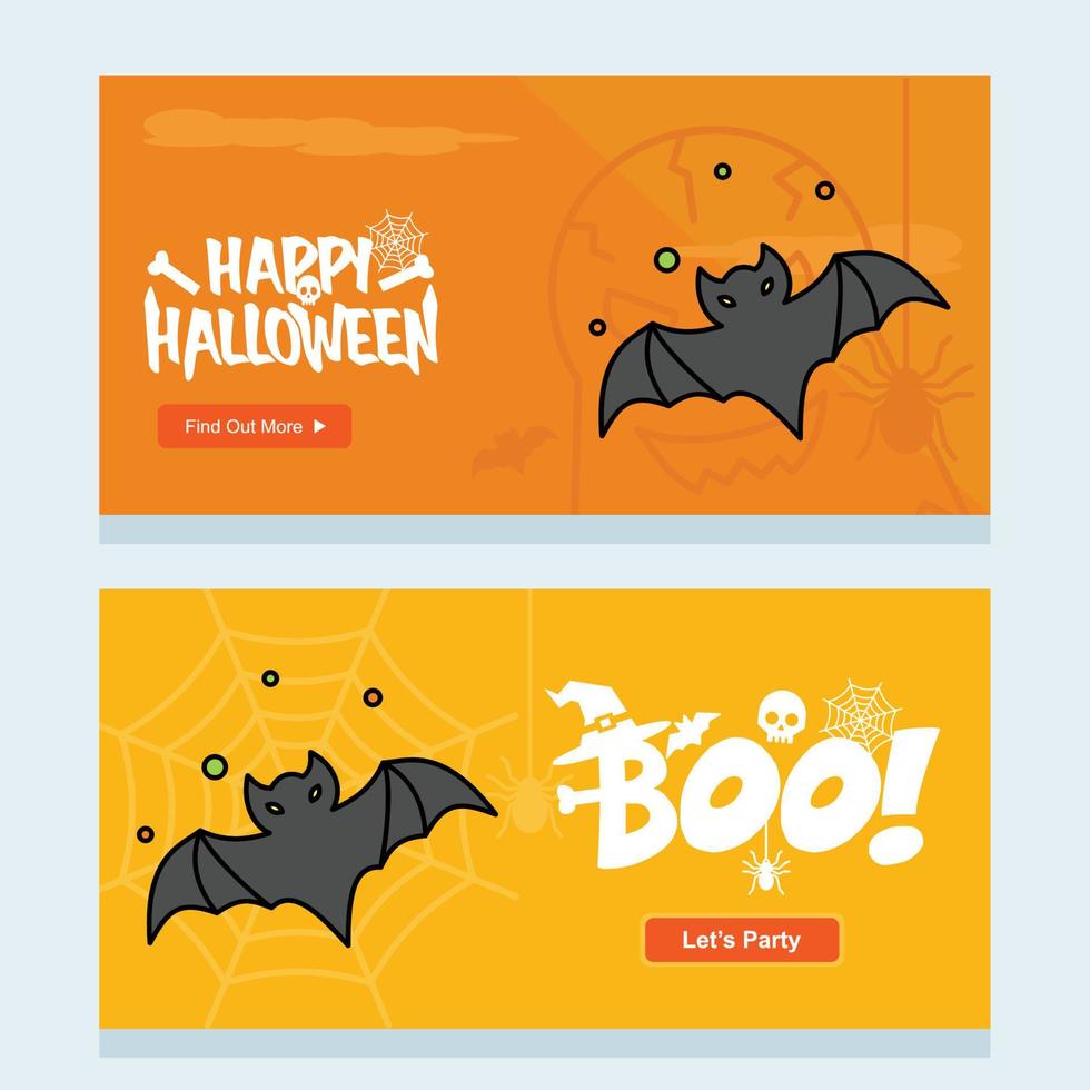 contento Halloween invito design con pipistrelli vettore