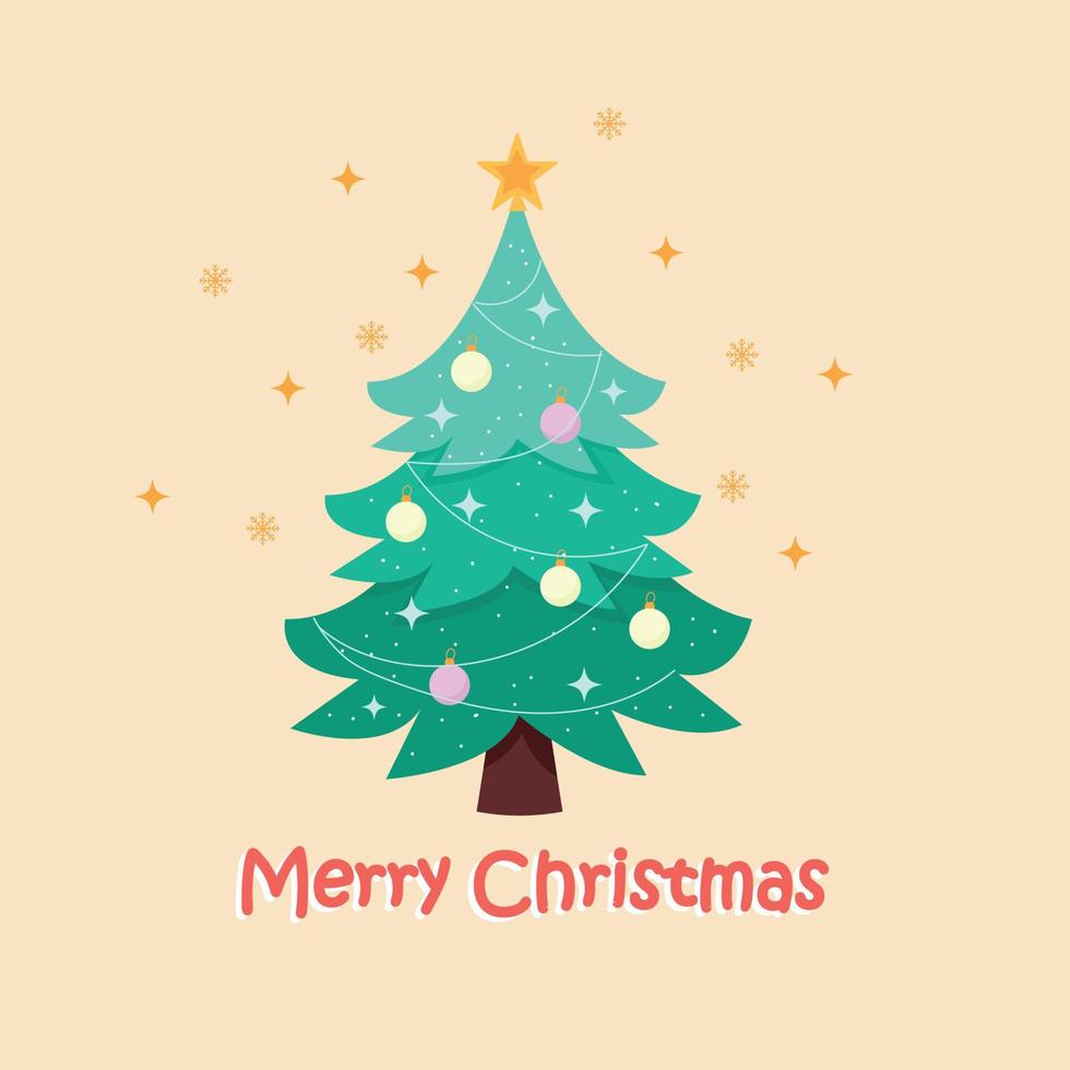 allegro Natale carta con festivo Natale albero. vettore illustrazione
