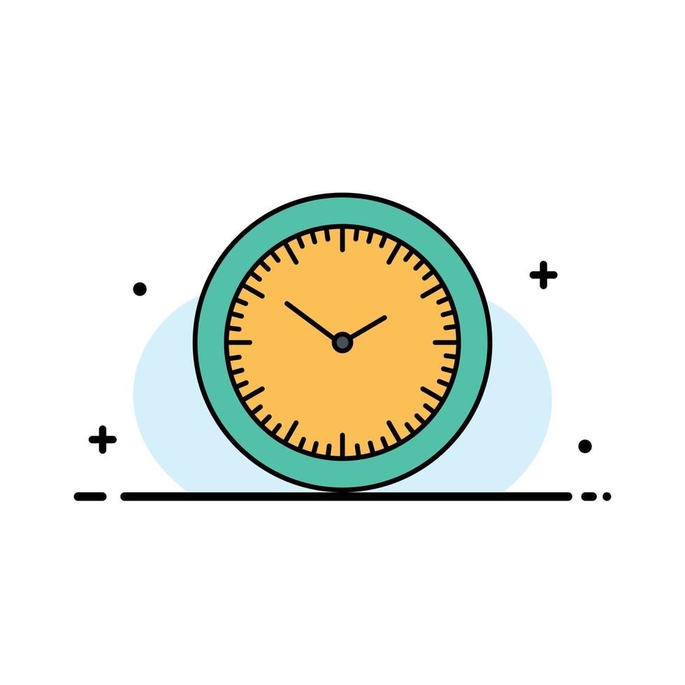 tempo orologio minuti Timer attività commerciale piatto linea pieno icona vettore bandiera modello