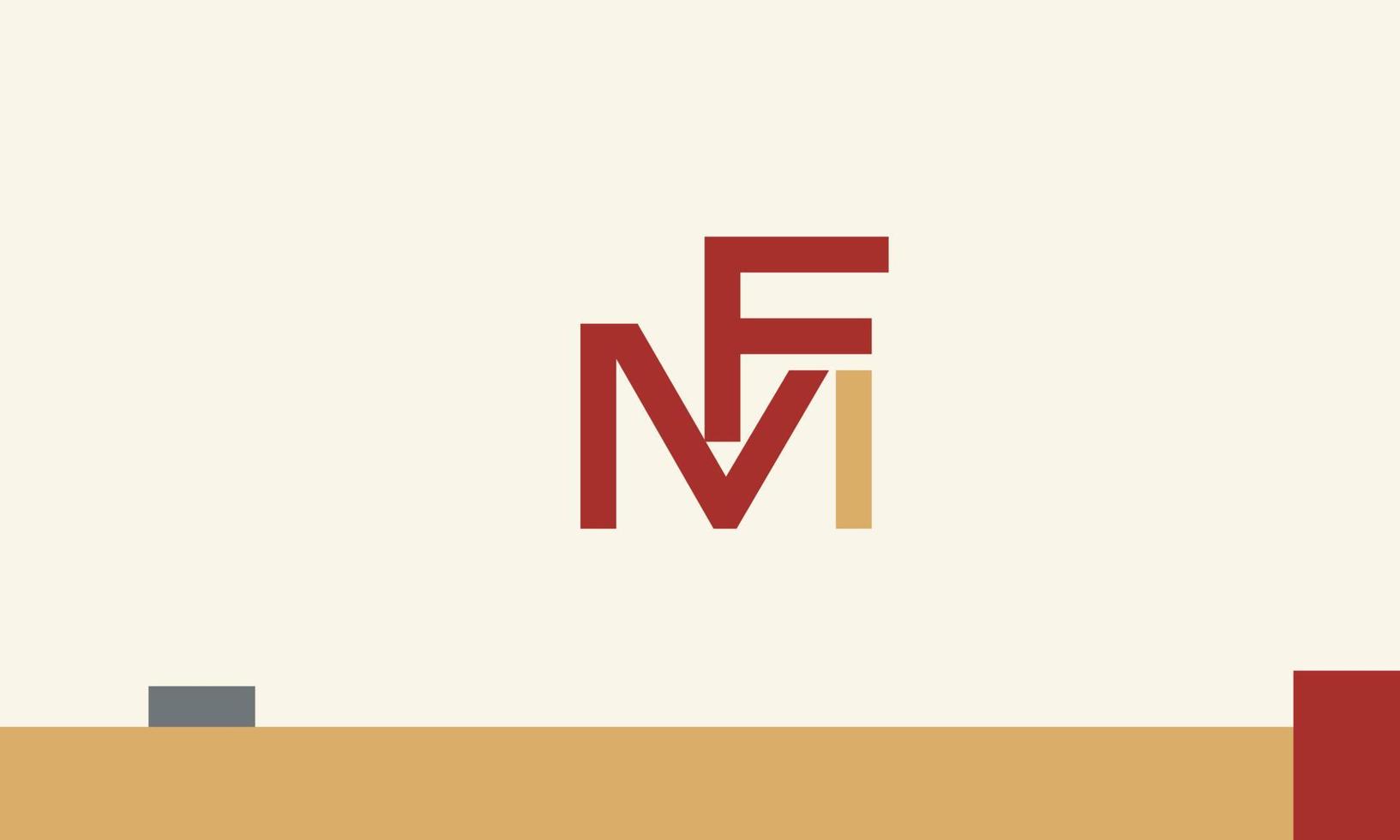 alfabeto lettere iniziali monogramma logo mf, fm, m e f vettore