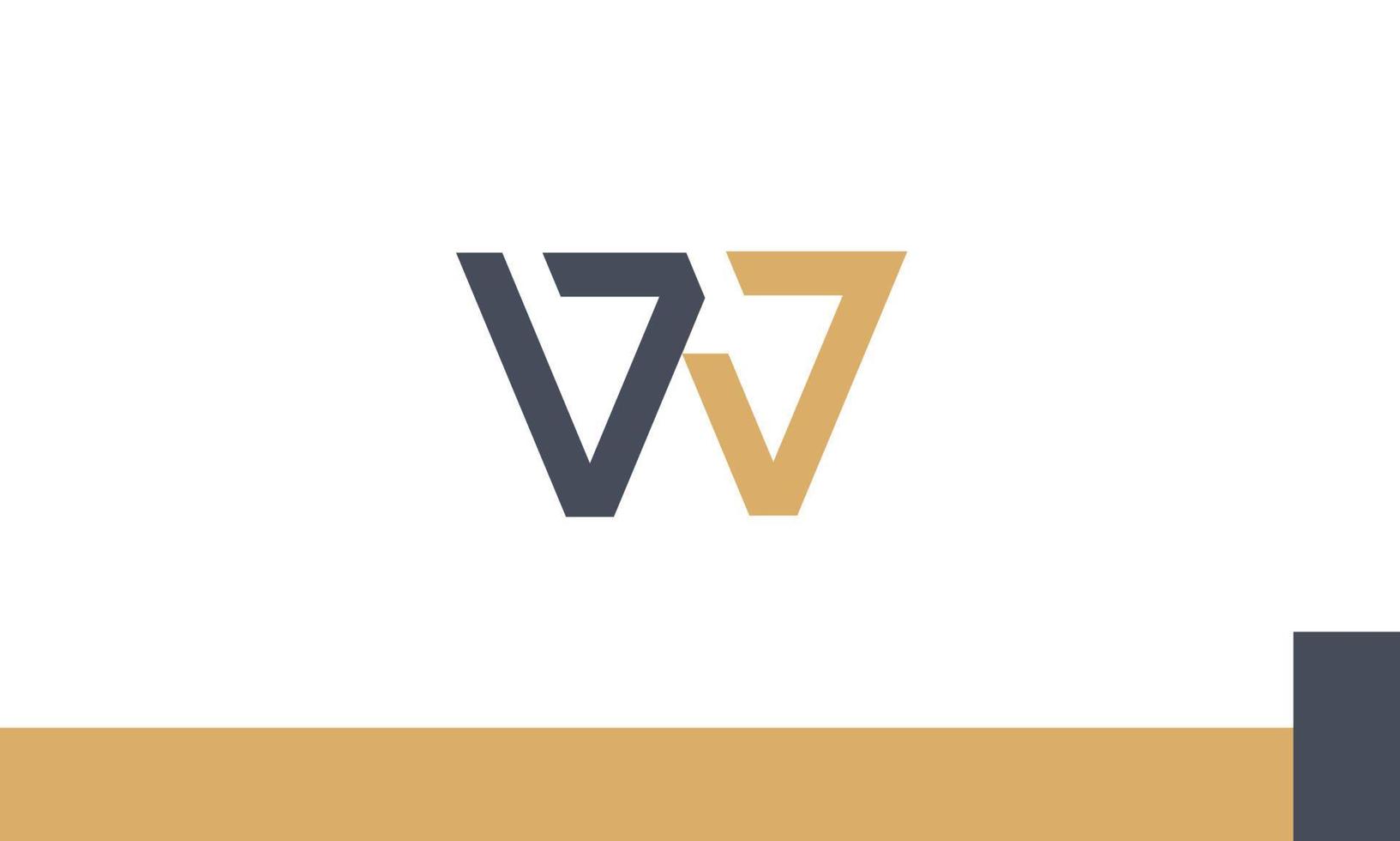alfabeto lettere iniziali monogramma logo vw, wv, v e w vettore
