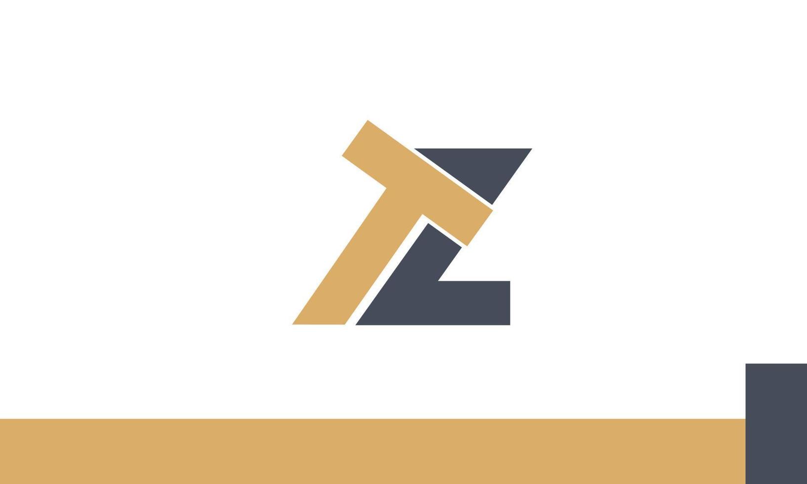 alfabeto lettere iniziali monogramma logo tz, zt, t e z vettore
