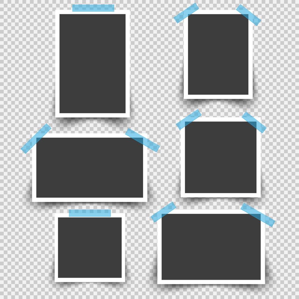cornici vuote con set di nastro adesivo vettore