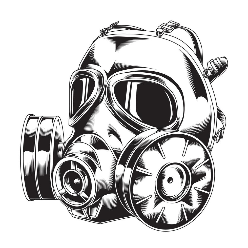 linea arte gas maschera vettore