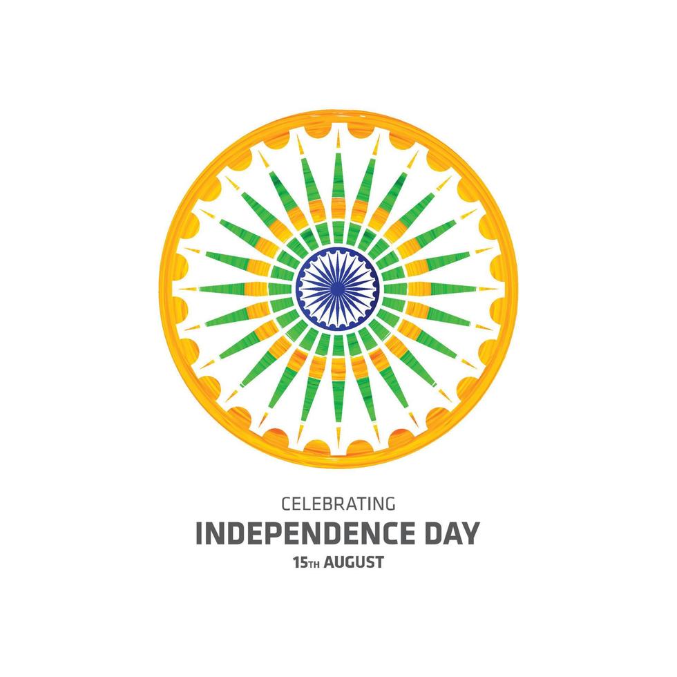 India indipendenza giorno carta con creativo design e tipografia vettore