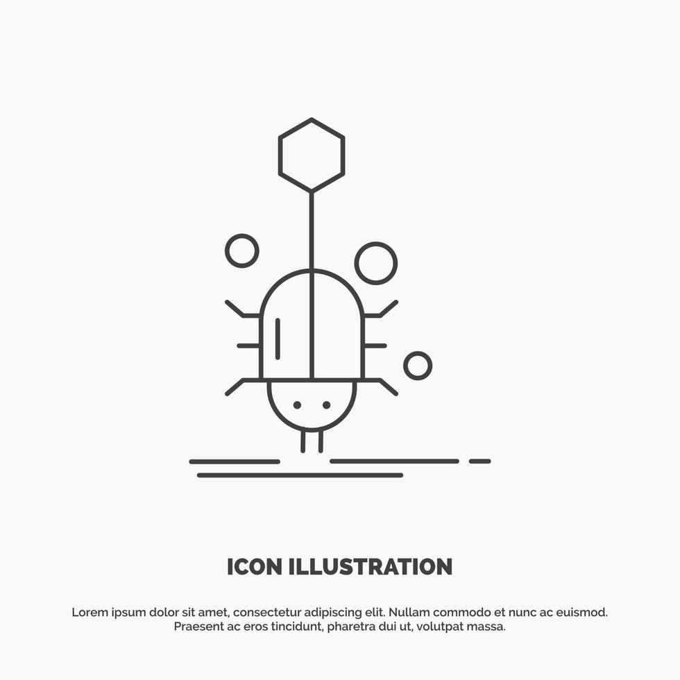 insetto. insetto. ragno. virus. ragnatela icona. linea vettore grigio simbolo per ui e ux. sito web o mobile applicazione