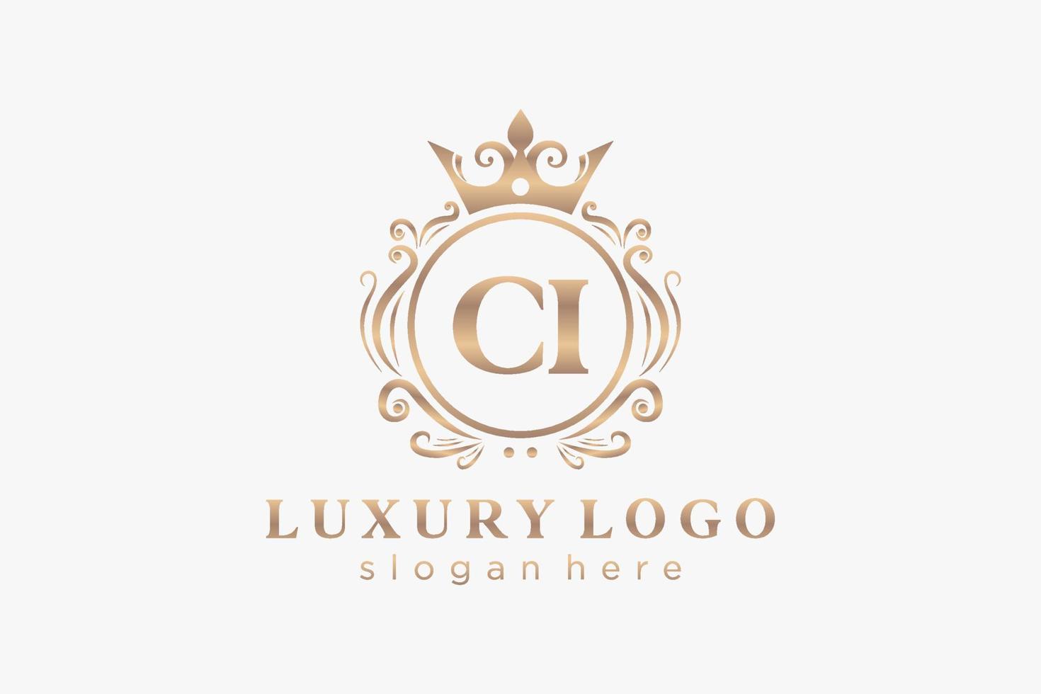 iniziale ci lettera reale lusso logo modello nel vettore arte per ristorante, regalità, boutique, bar, Hotel, araldico, gioielleria, moda e altro vettore illustrazione.