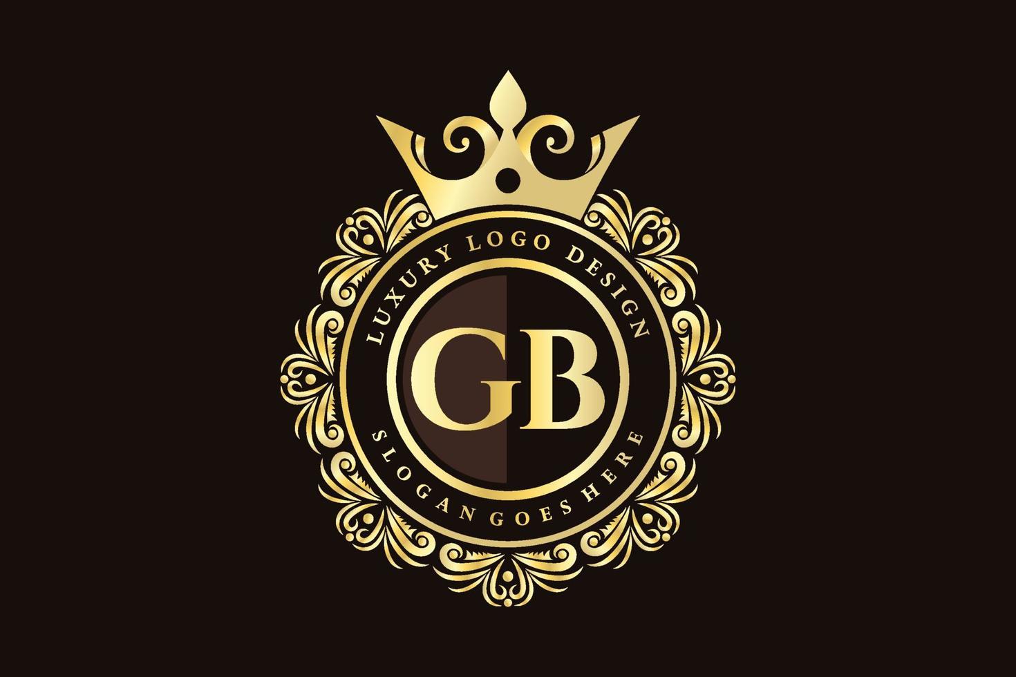 gb iniziale lettera oro calligrafico femminile floreale mano disegnato araldico monogramma antico Vintage ▾ stile lusso logo design premio vettore