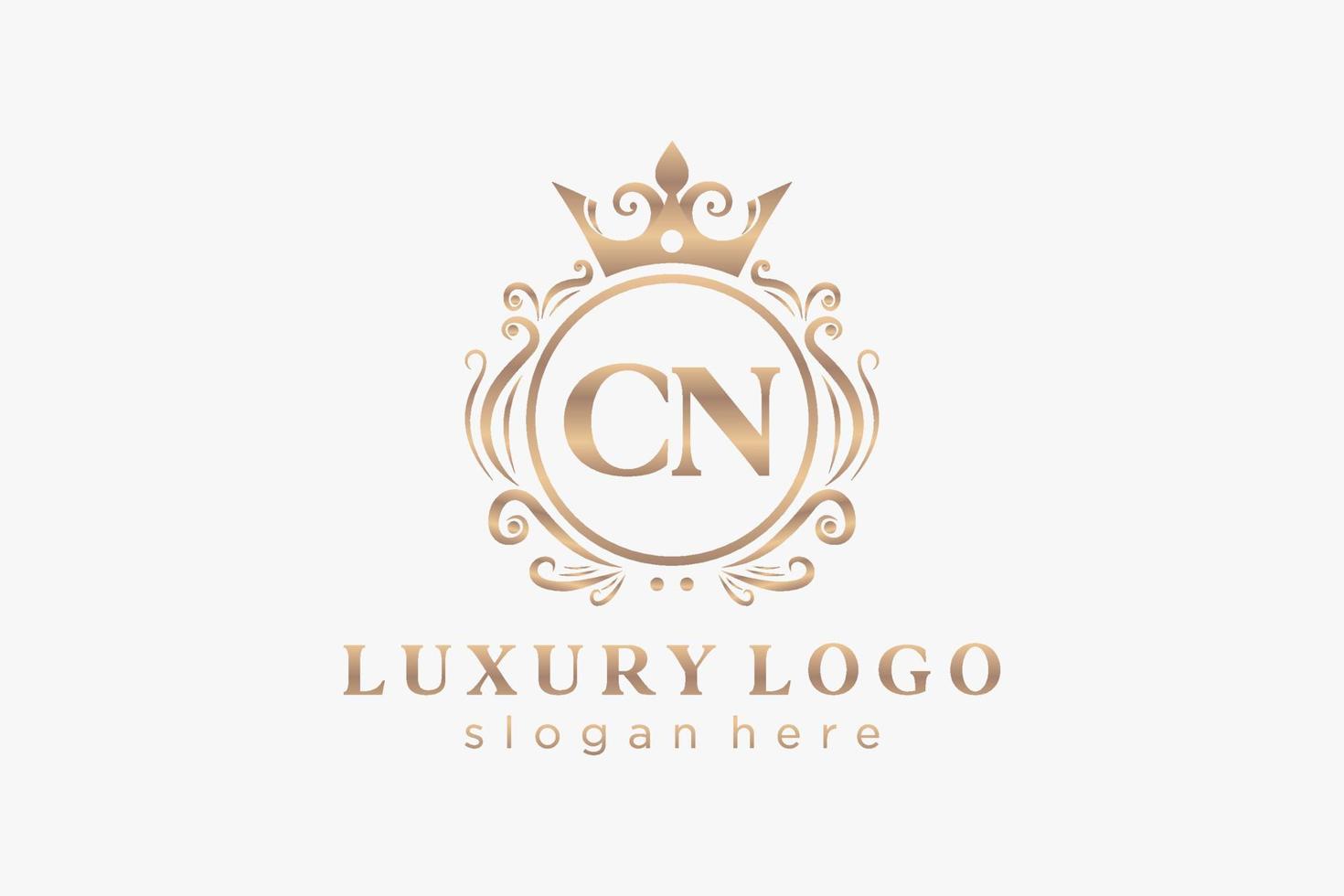 iniziale cn lettera reale lusso logo modello nel vettore arte per ristorante, regalità, boutique, bar, Hotel, araldico, gioielleria, moda e altro vettore illustrazione.