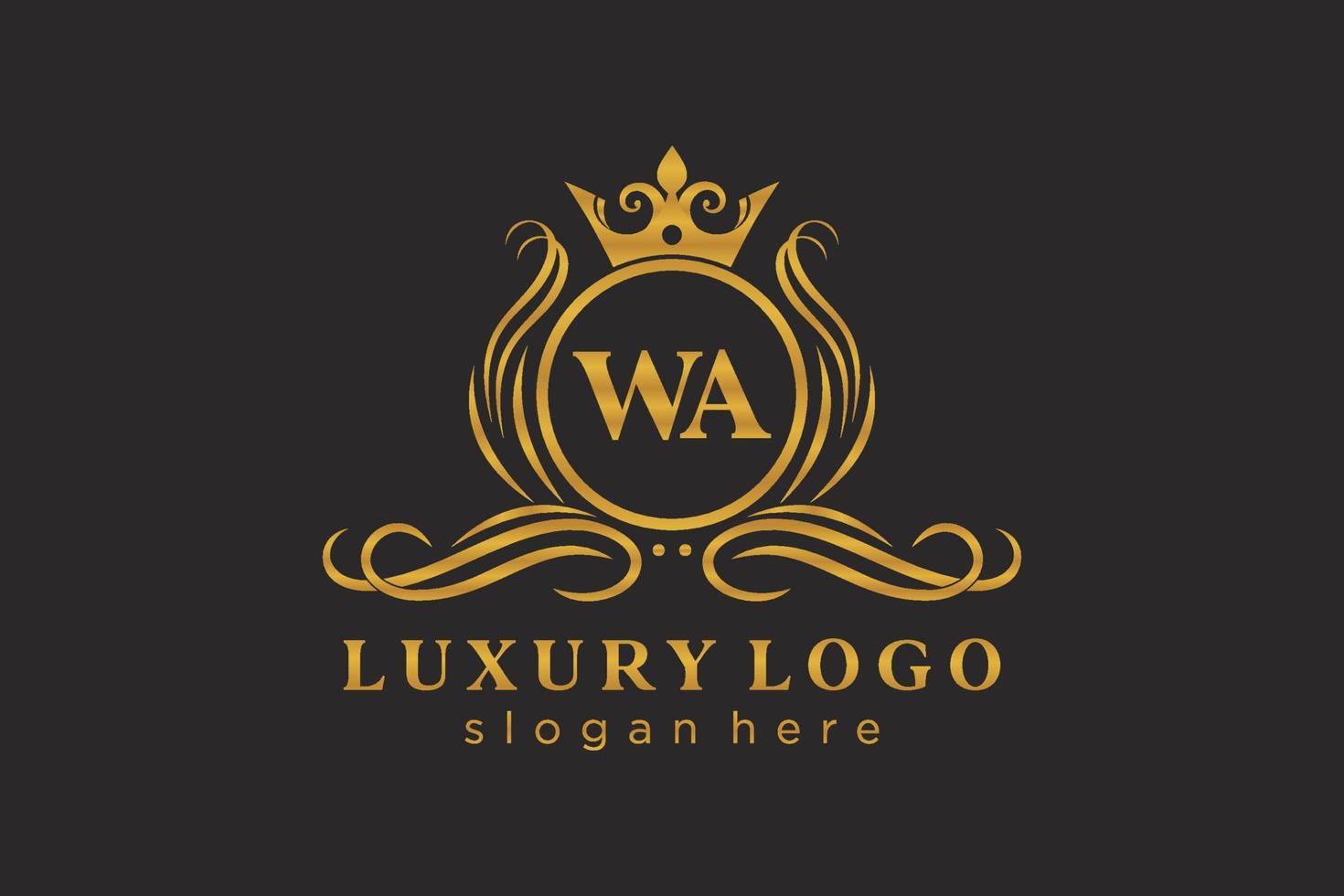 iniziale wa lettera reale lusso logo modello nel vettore arte per ristorante, regalità, boutique, bar, Hotel, araldico, gioielleria, moda e altro vettore illustrazione.