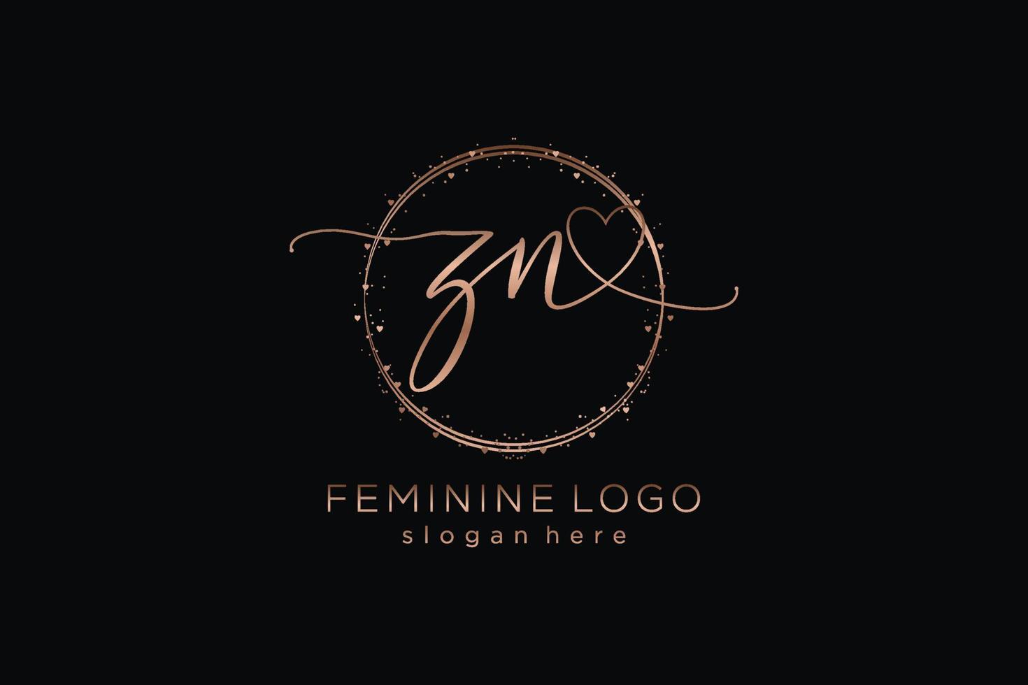 iniziale zn grafia logo con cerchio modello vettore logo di iniziale nozze, moda, floreale e botanico con creativo modello.