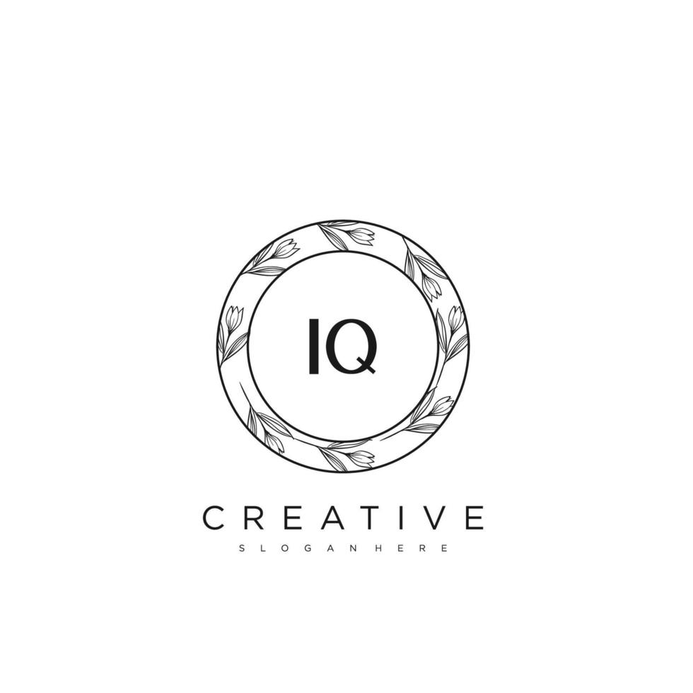iq iniziale lettera fiore logo modello vettore premio vettore arte