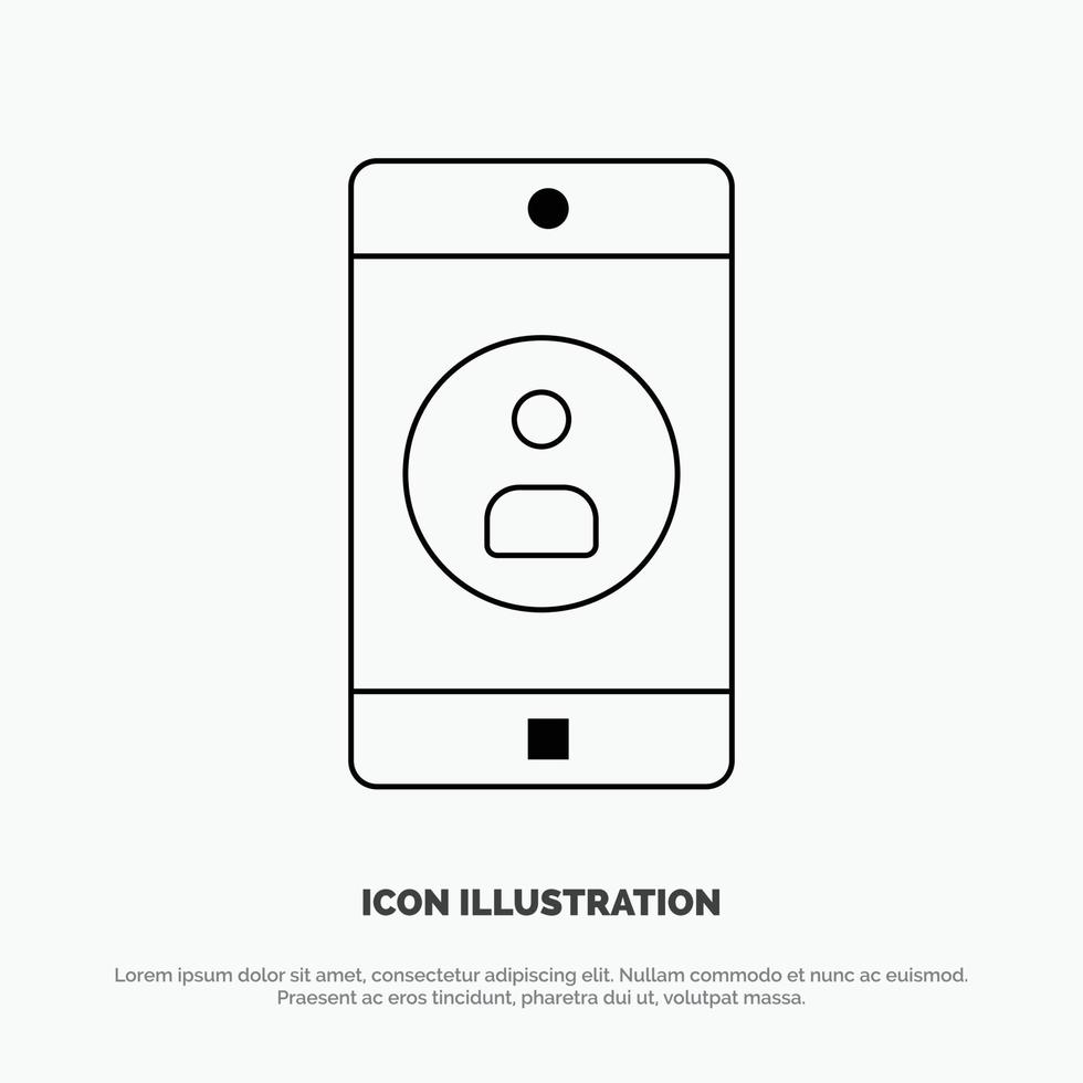 applicazione mobile mobile applicazione profilo linea icona vettore