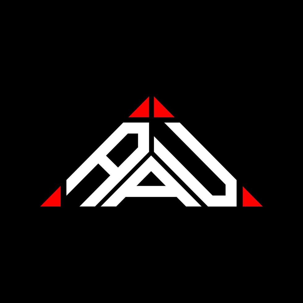 aau lettera logo creativo design con vettore grafico, aau semplice e moderno logo nel triangolo forma.