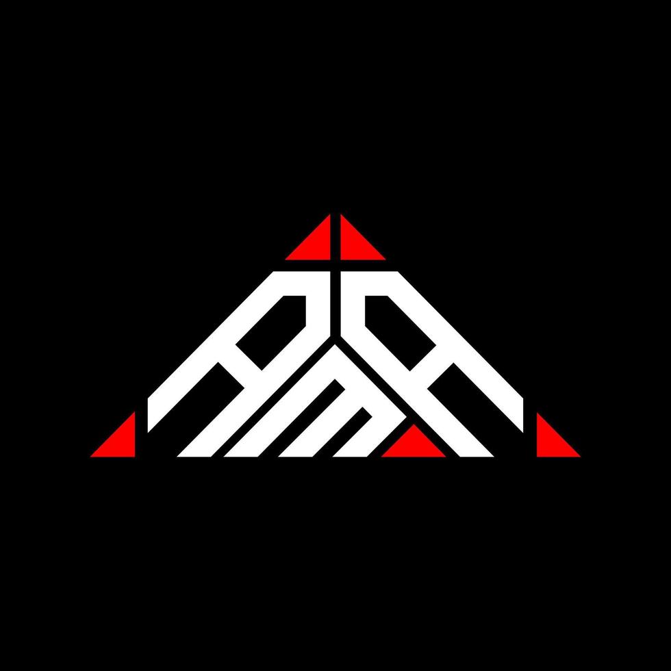 AMA lettera logo creativo design con vettore grafico, AMA semplice e moderno logo nel triangolo forma.