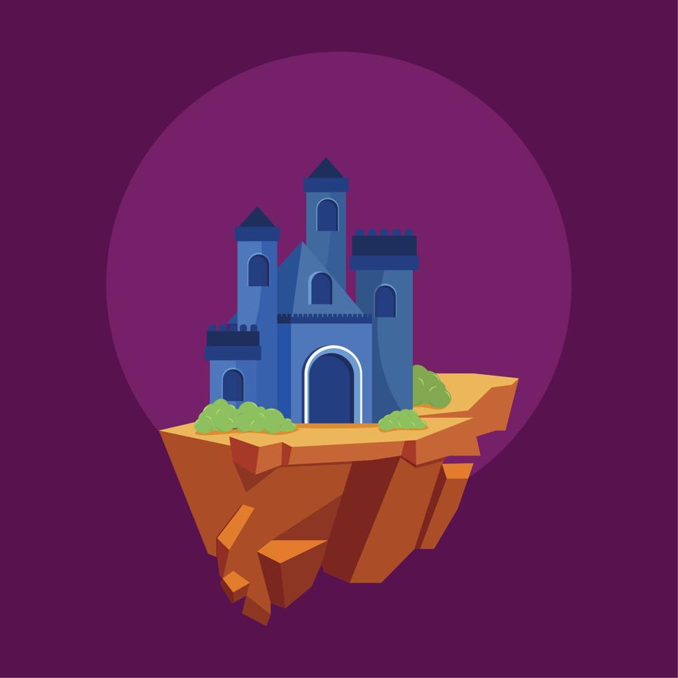 isolato colorato medievale castello punto di riferimento vettore illustrazione