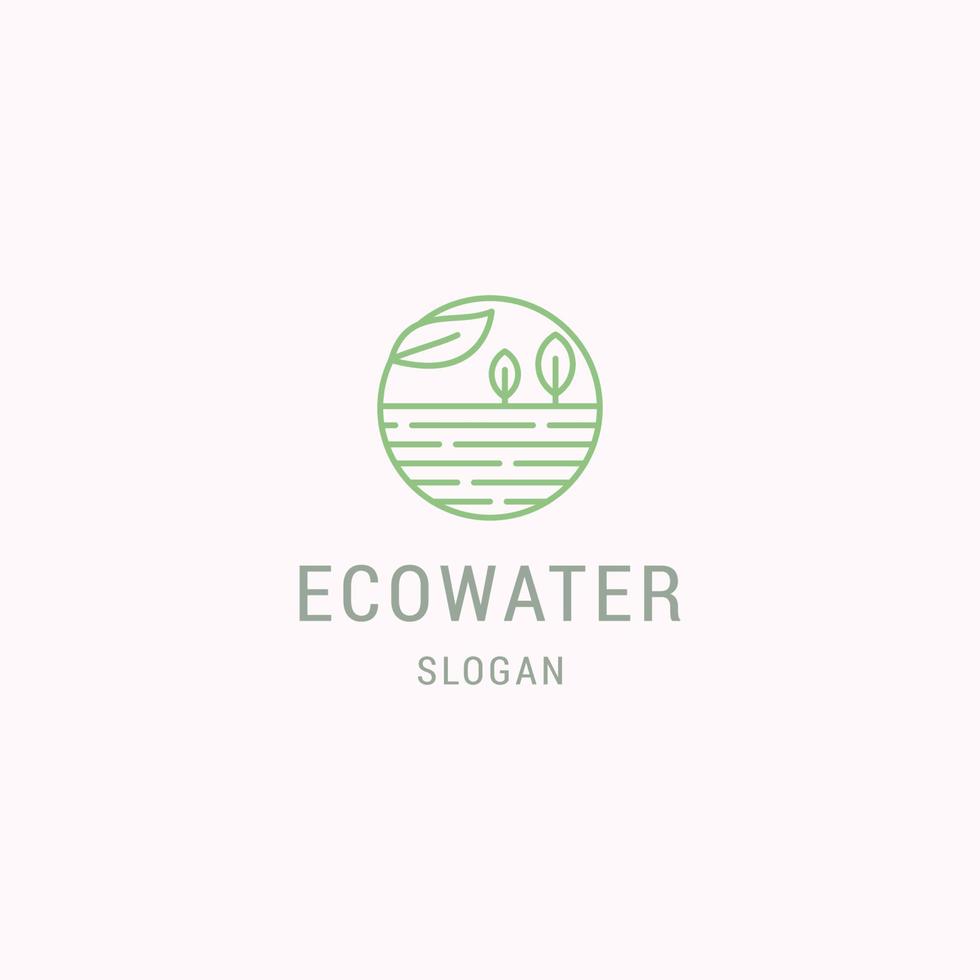 eco acqua logo icona piatto design modello vettore