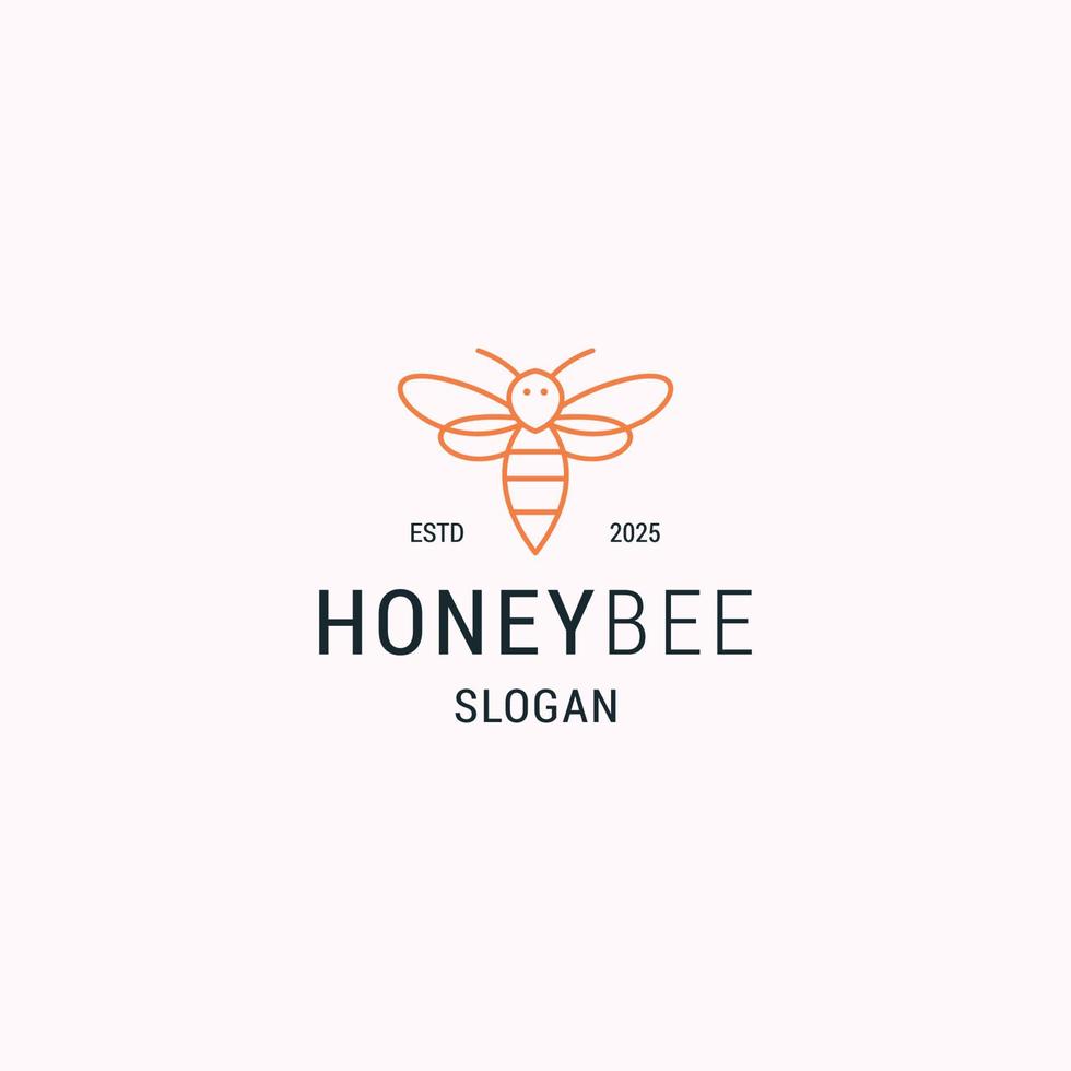 illustrazione vettoriale del modello di progettazione dell'icona del logo dell'ape del miele