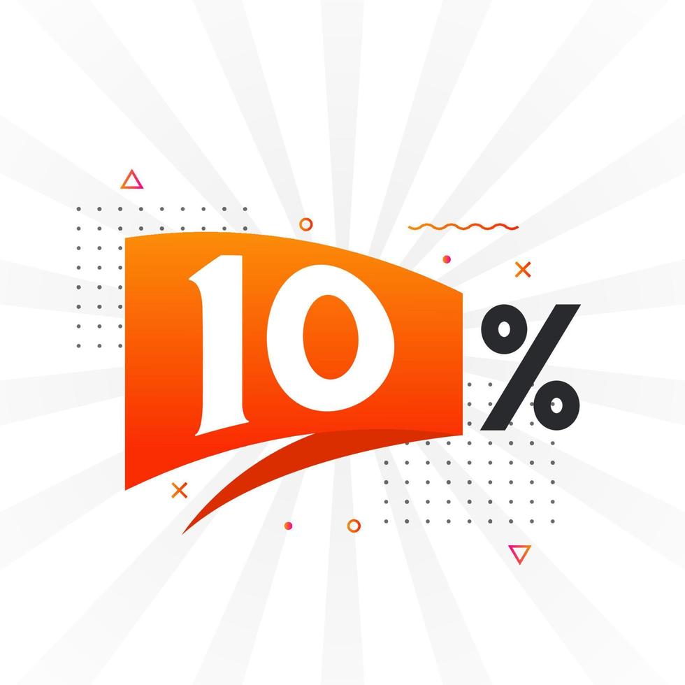 10 sconto marketing bandiera promozione. 10 per cento i saldi promozionale design. vettore