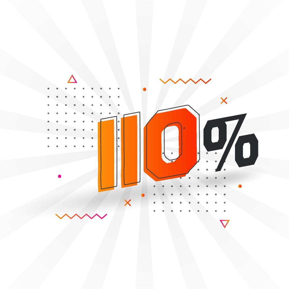 110 sconto marketing bandiera promozione. 110 per cento i saldi promozionale design. vettore