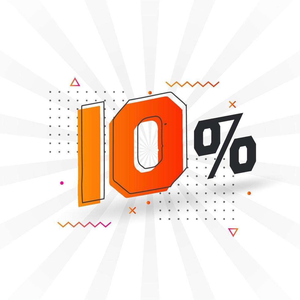 10 sconto marketing bandiera promozione. 10 per cento i saldi promozionale design. vettore