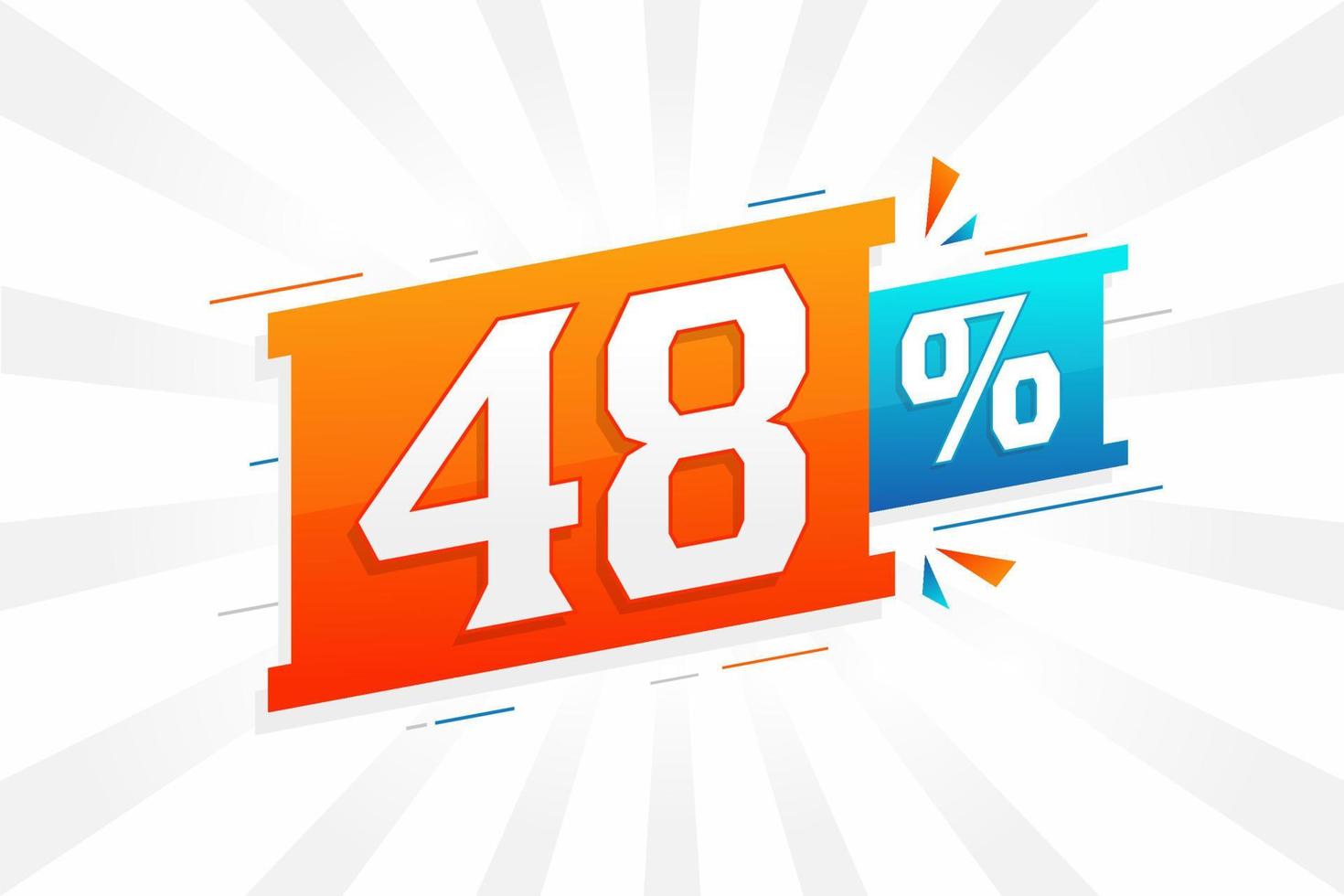 48 sconto marketing bandiera promozione. 48 per cento i saldi promozionale design. vettore