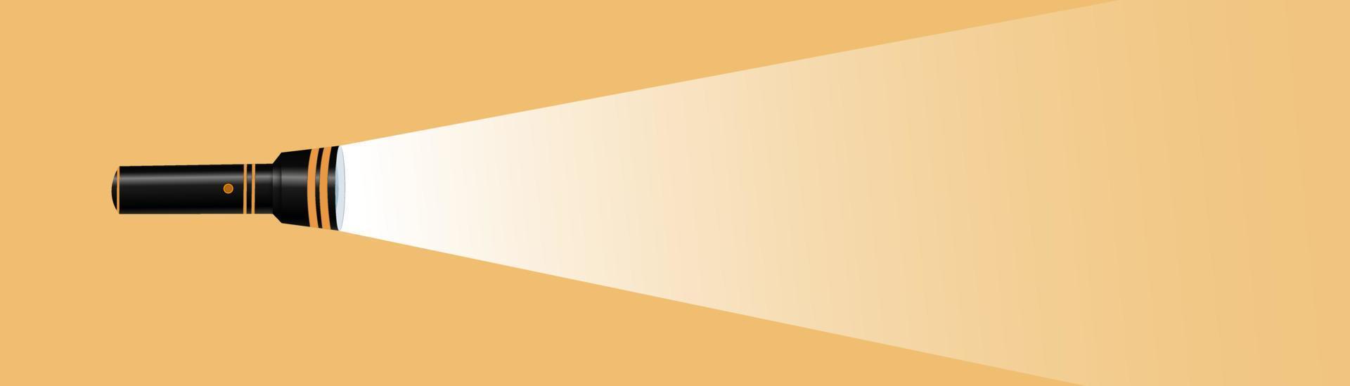 lanterna silhouette su un' giallo sfondo. trova o trova un' design concetto. applicabile come striscione, anno Domini, Messaggio design. piatto vettore illustrazione. torcia elettrica, leggero lampadina, riflettore, annuncio.