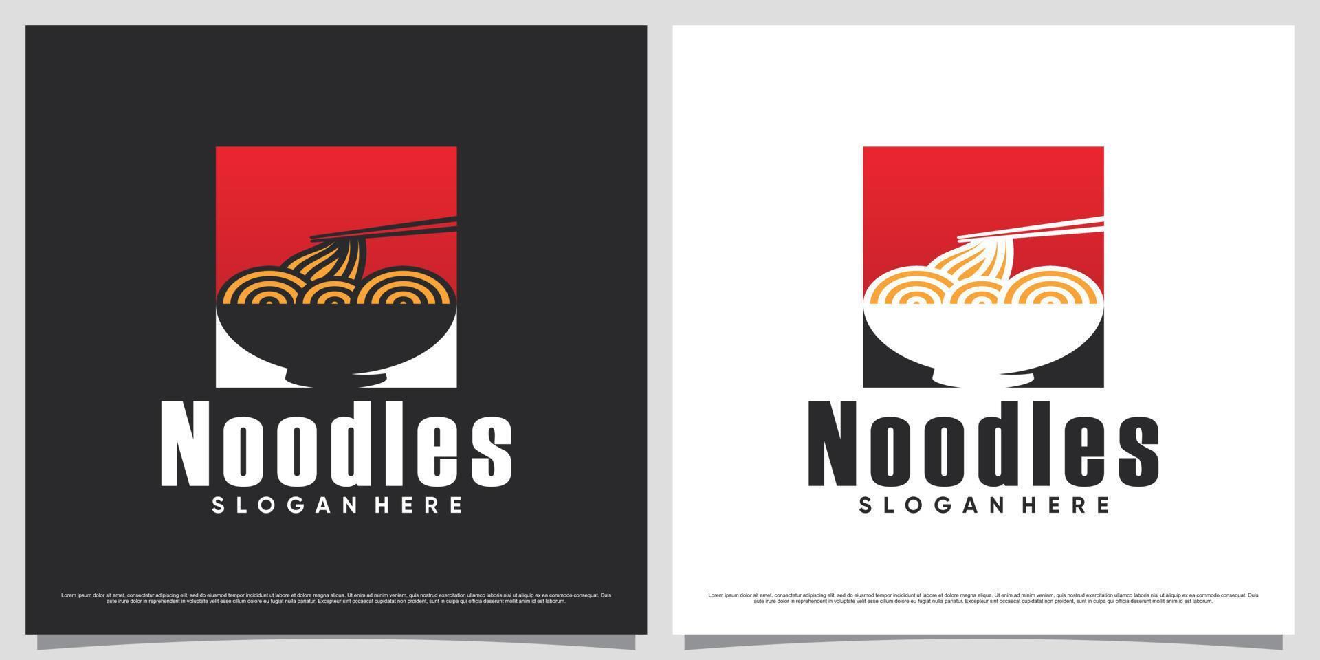 ramen spaghetto logo design illustrazione con negativo spazio concetto e creativo elemento vettore
