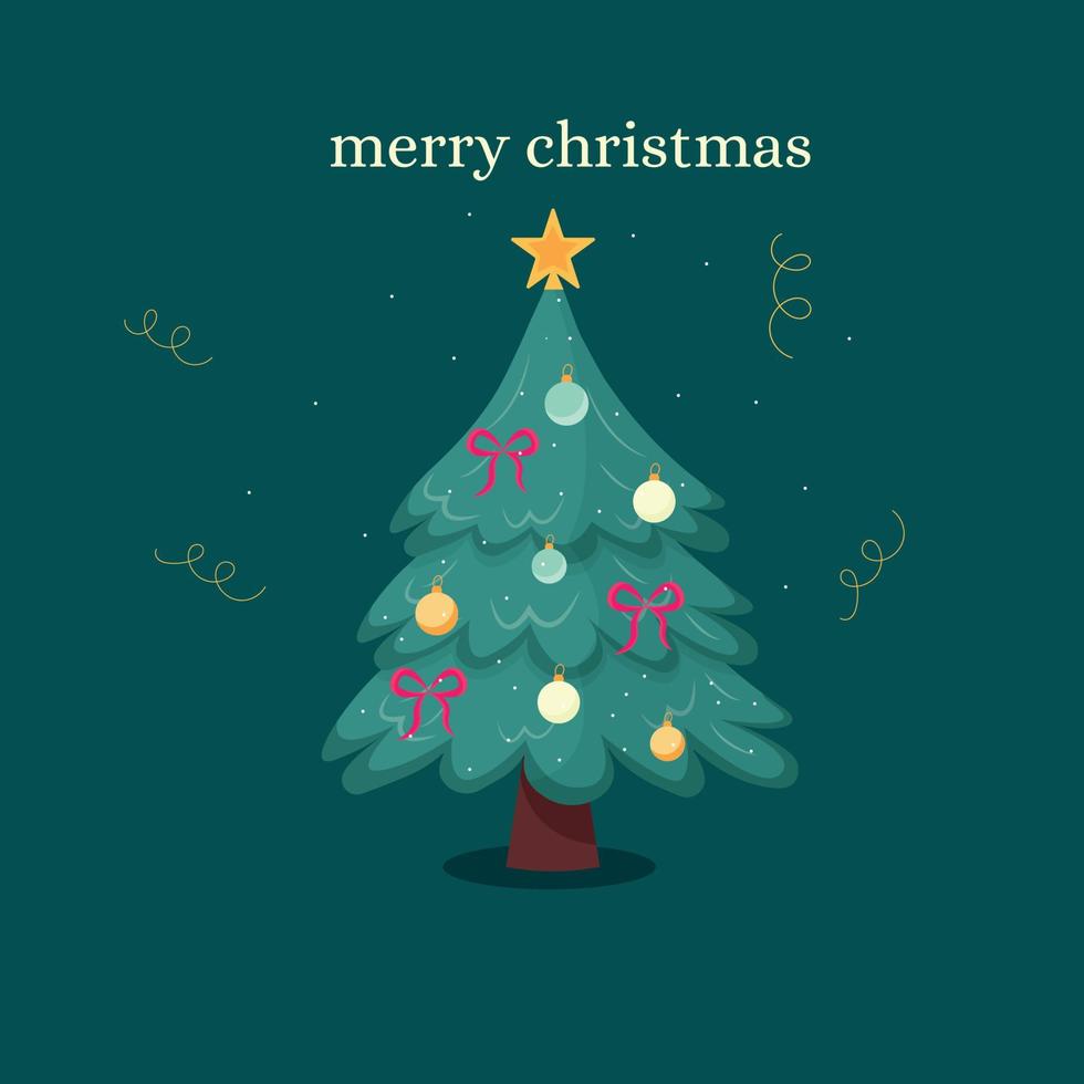allegro Natale Natale albero. vettore illustrazione
