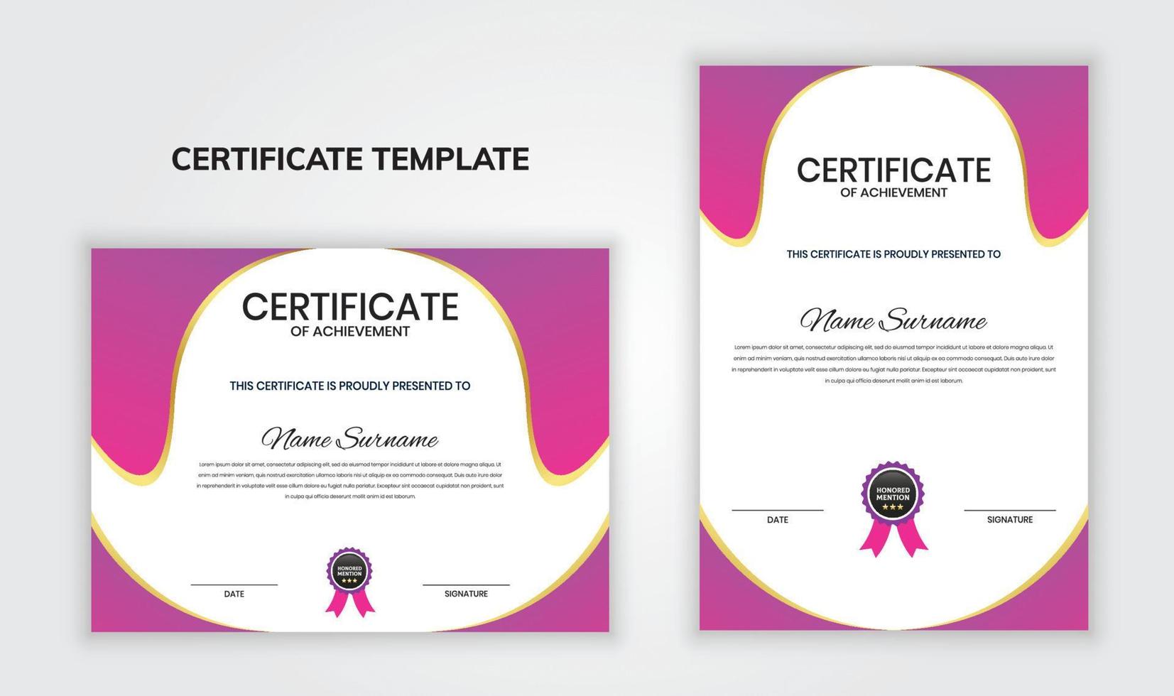 moderno professionale certificato modello design. vettore illustrazione