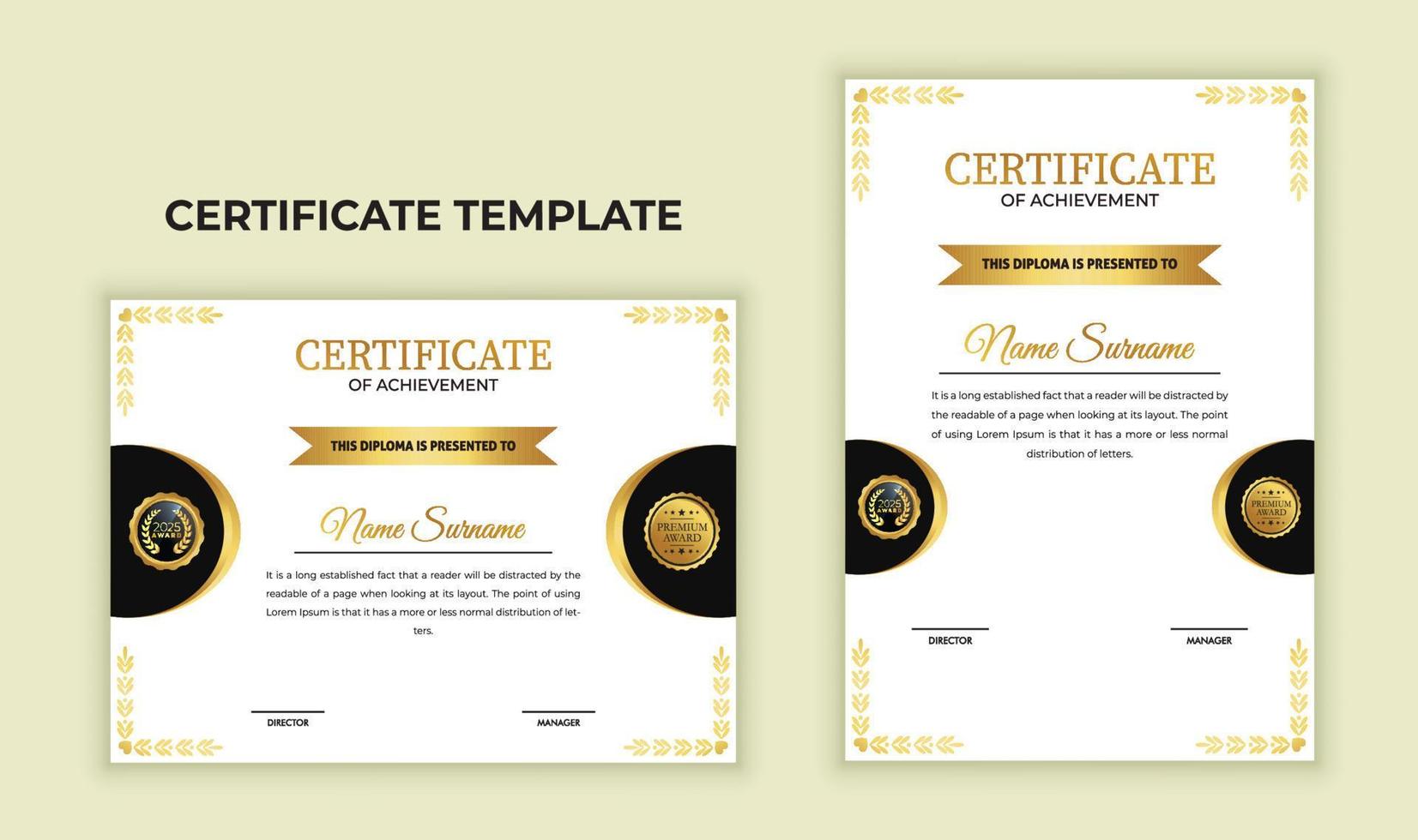 astratto diploma certificato design. certificato di completamento, premio, realizzazione modello. vettore