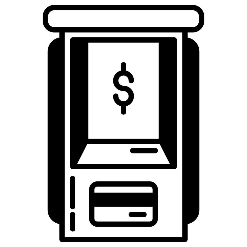 ATM macchina nel il città centro con dollaro simbolo vettore