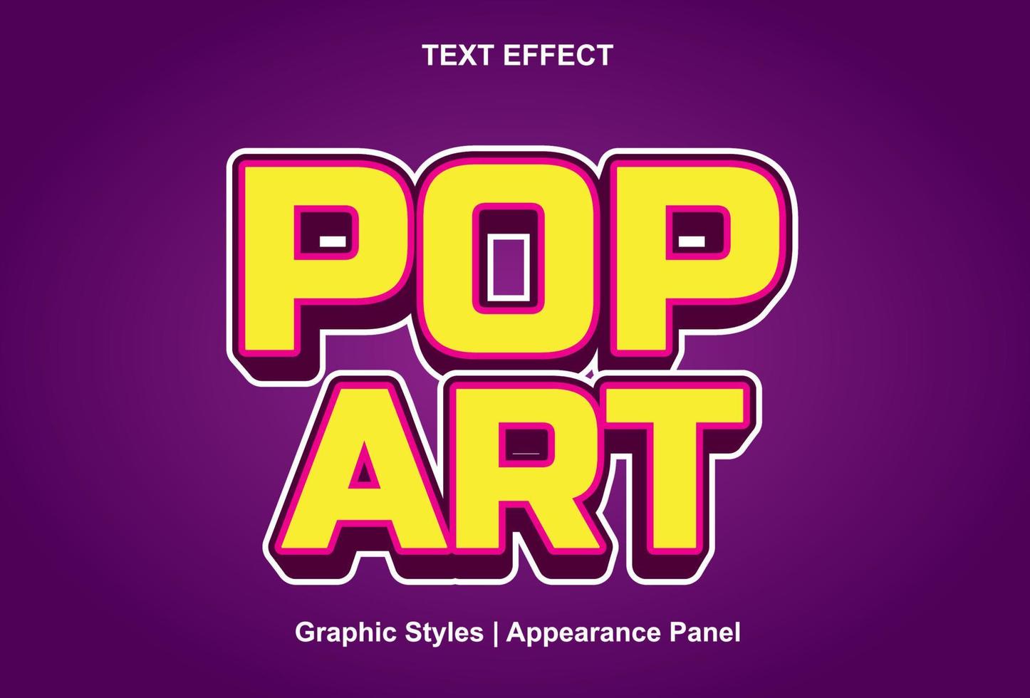 pop arte testo effetto con giallo colore 3d stile e modificabile vettore