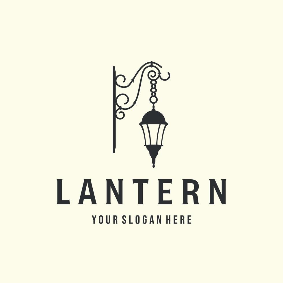 vettore di lanterna o lampada con Vintage ▾ stile logo illustrazione modello grafico design