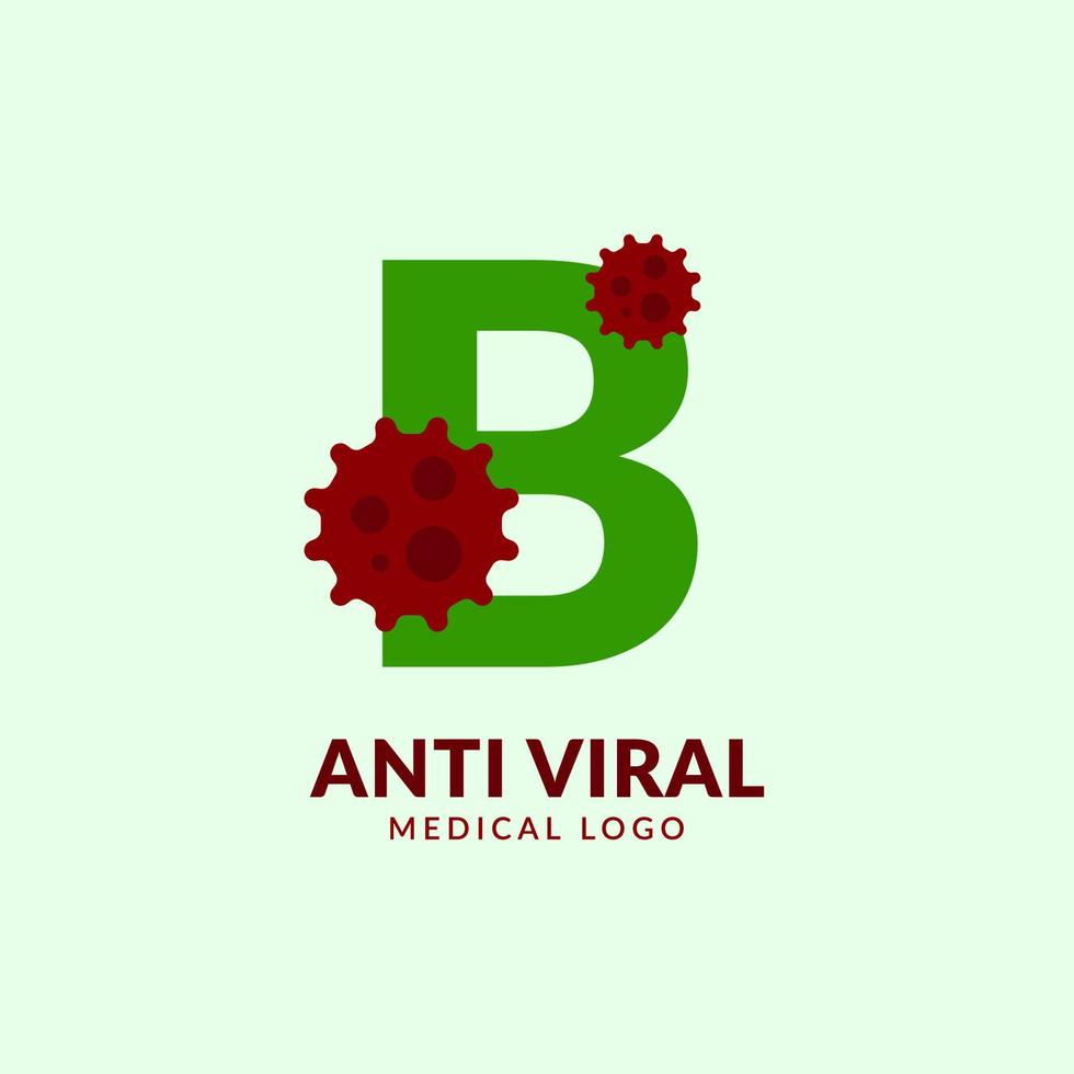 lettera B antivirale medico e assistenza sanitaria vettore logo design