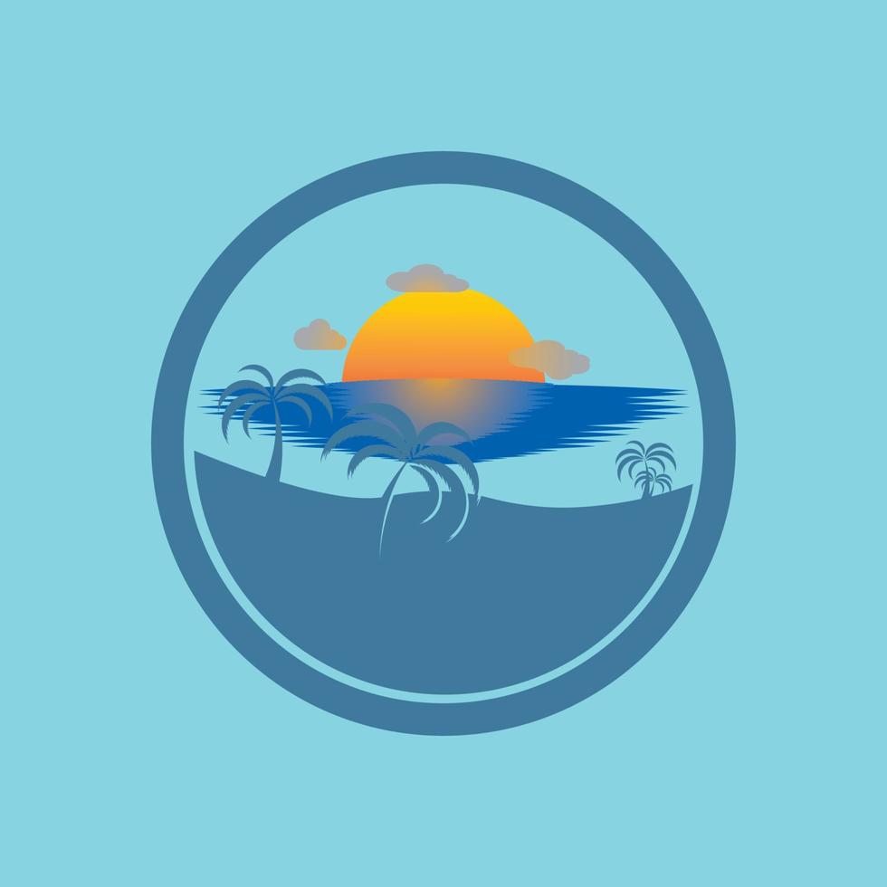 tramonto logo icona design simbolo illustrazione vettore