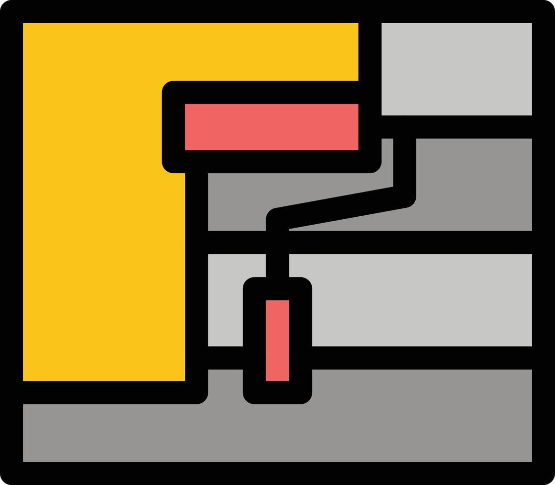costruzione pittura rullo attrezzo piatto colore icona vettore icona bandiera modello