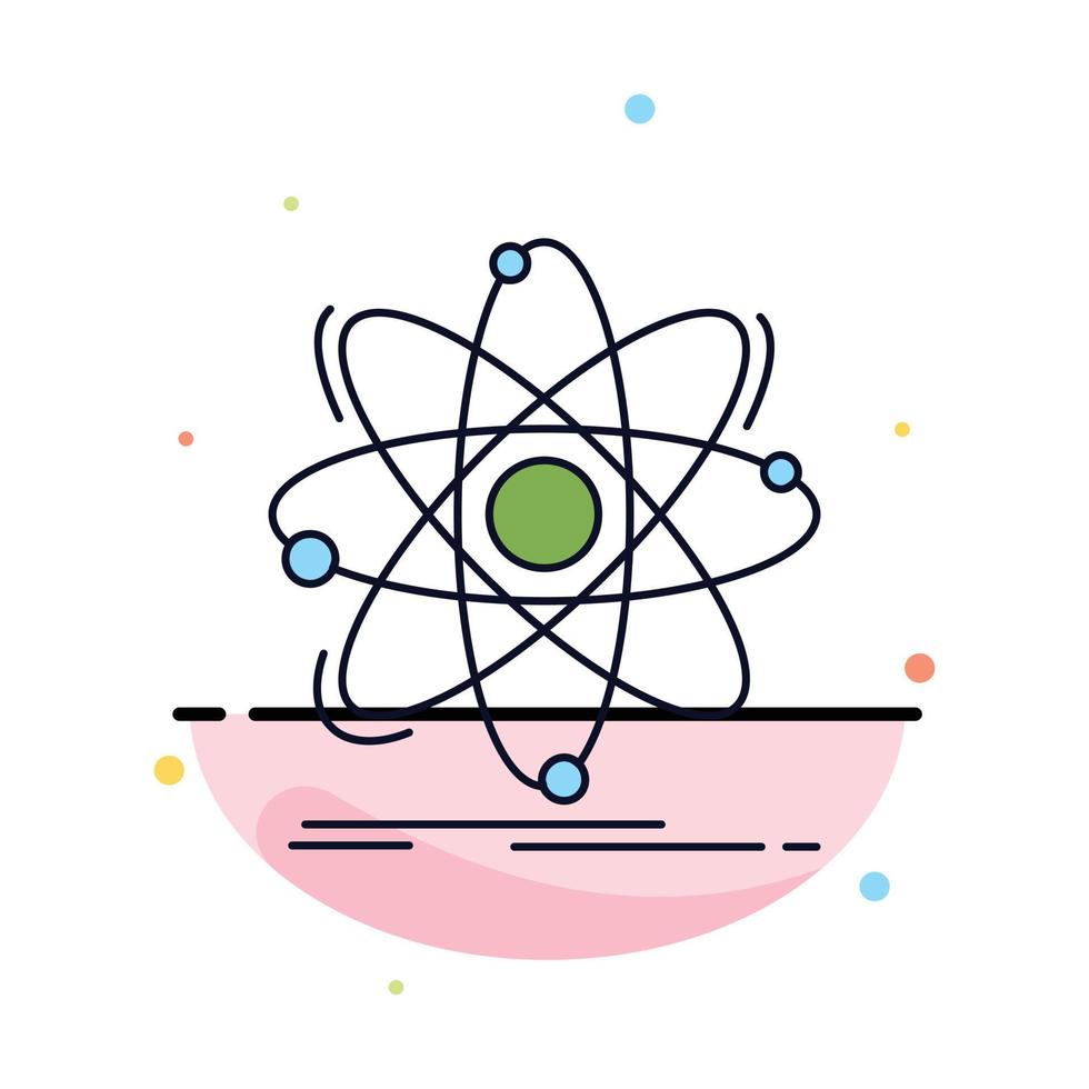 atomo scienza chimica fisica nucleare piatto colore icona vettore