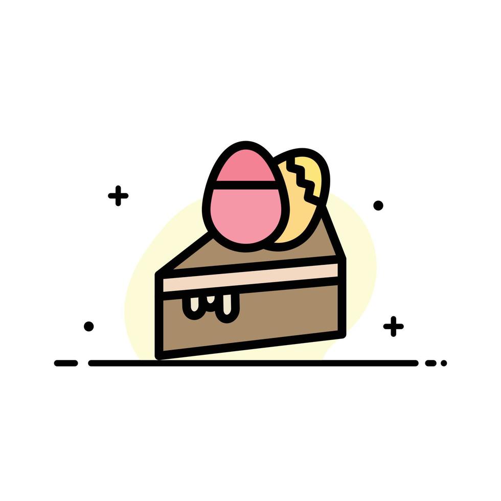torta dolce Pasqua uovo attività commerciale piatto linea pieno icona vettore bandiera modello