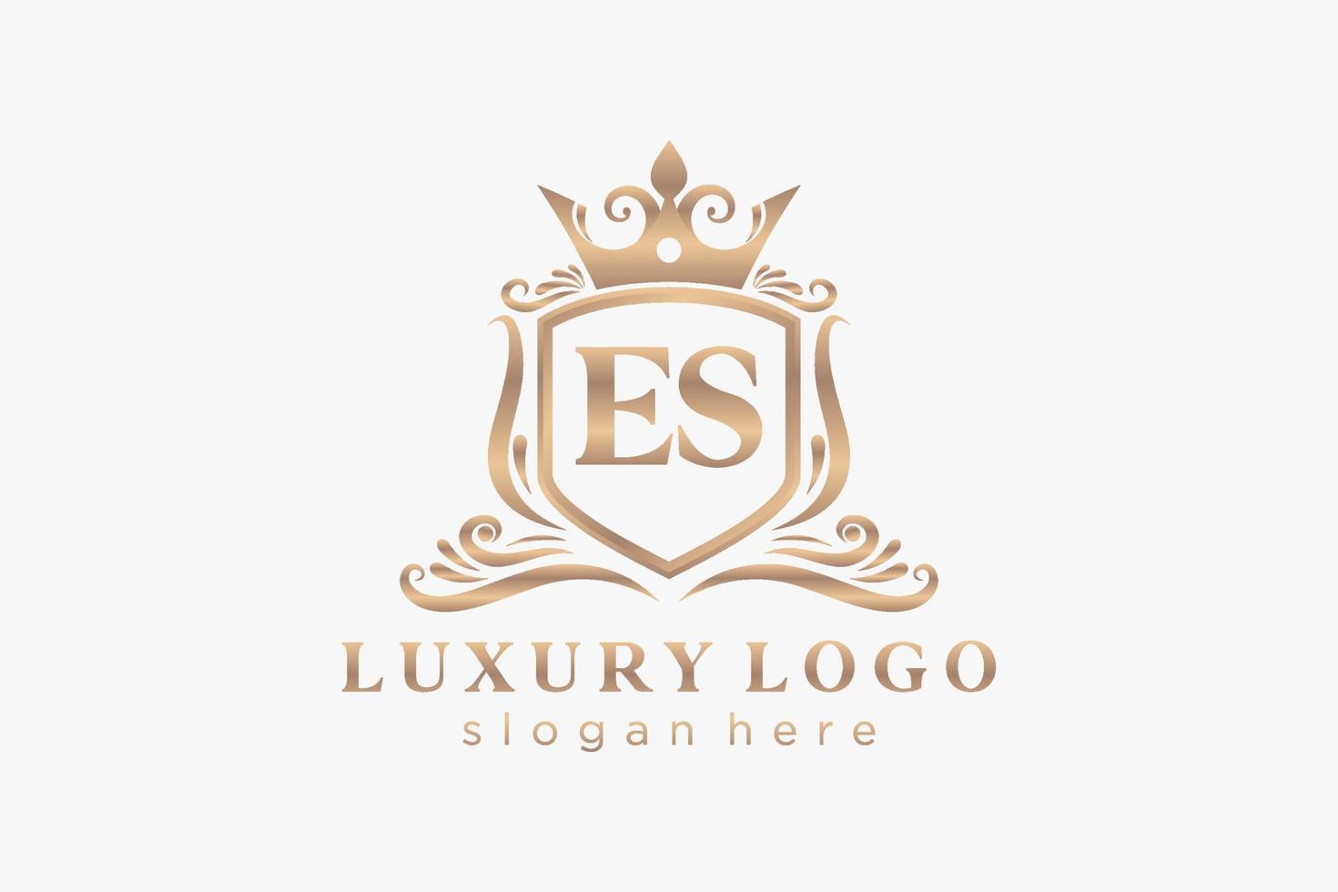 iniziale es lettera reale lusso logo modello nel vettore arte per ristorante, regalità, boutique, bar, Hotel, araldico, gioielleria, moda e altro vettore illustrazione.