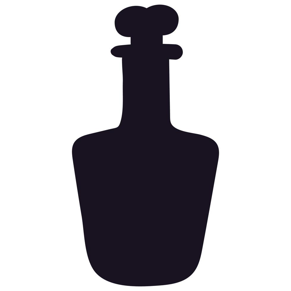Halloween silhouette di strega veleno bottiglia icona vettore