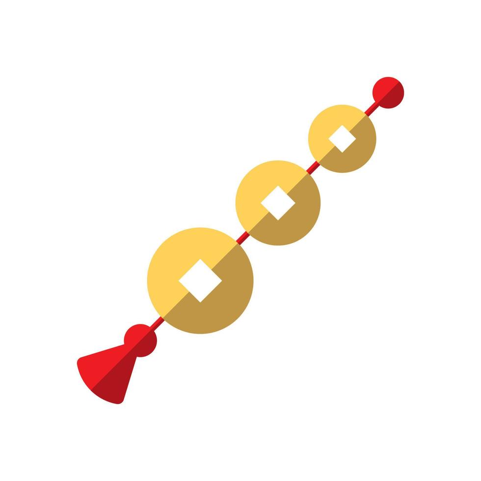 Cinese nuovo anno. vettore piatto icona di Cinese portafortuna o amuleto con oro monete per ragnatela siti, app, libri, annunci, articoli e altro posti. vivace illustrazione