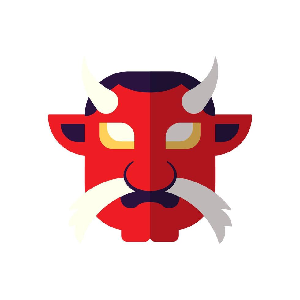 Cinese nuovo anno. vettore piatto icona di rosso Cinese demone per ragnatela siti, app, libri, annunci, articoli e altro posti. vivace illustrazione