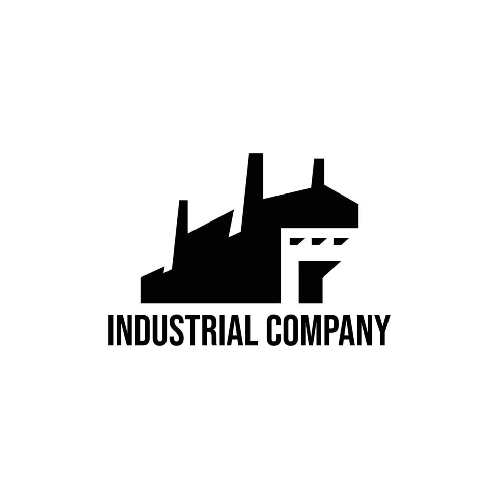 industriale fabbrica edificio piatto logo design vettore