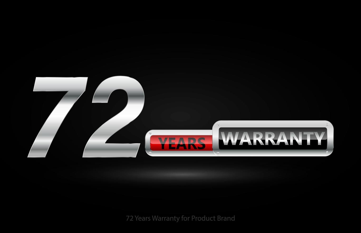 72 anni garanzia argento logo isolato su nero sfondo, vettore design per Prodotto garanzia, garanzia, servizio, aziendale, e il tuo attività commerciale.