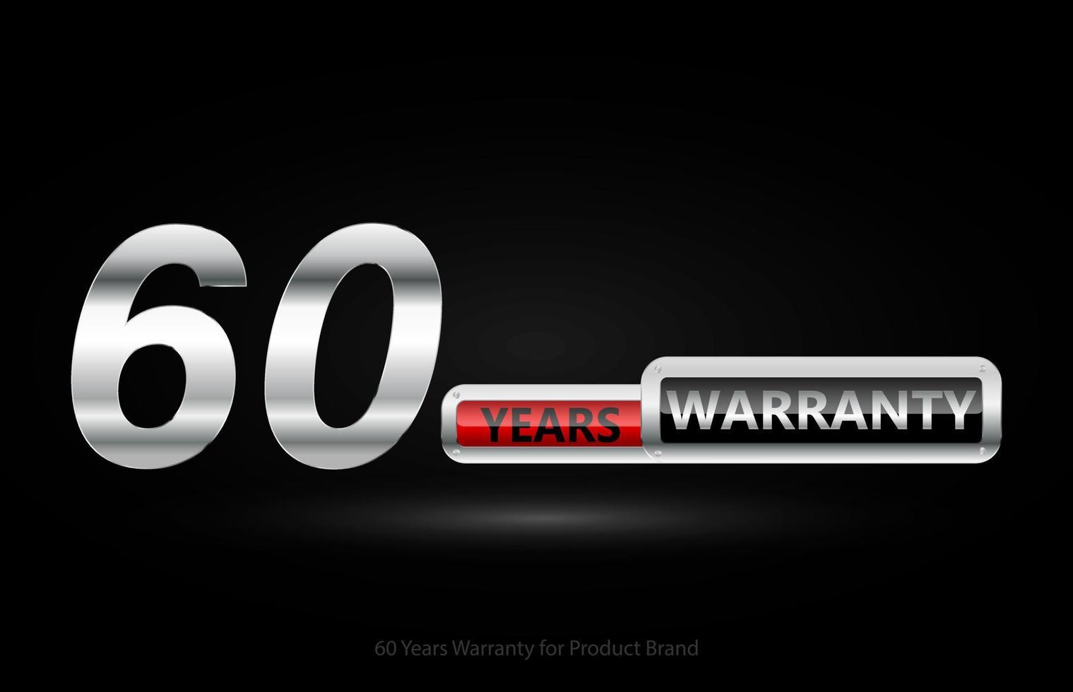 60 anni garanzia argento logo isolato su nero sfondo, vettore design per Prodotto garanzia, garanzia, servizio, aziendale, e il tuo attività commerciale.